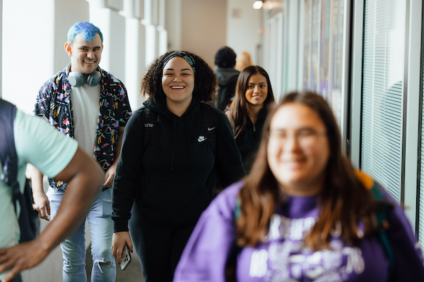 students walking